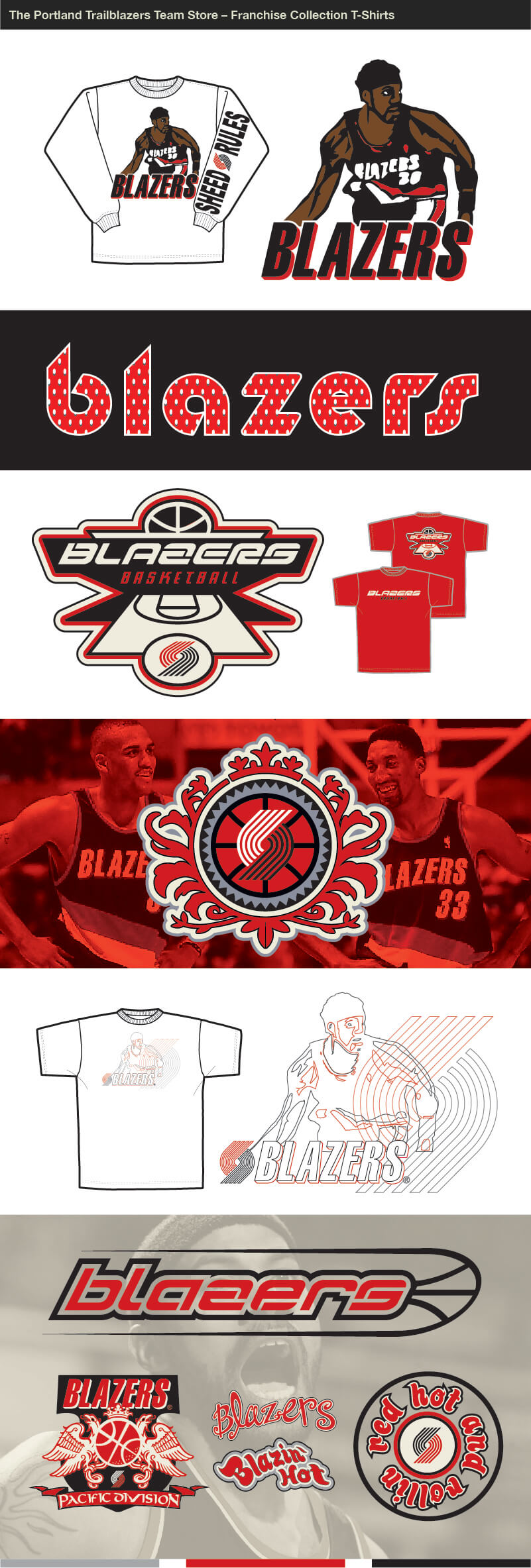 Portland Trail Blazers Franchise Collection T-Shirts