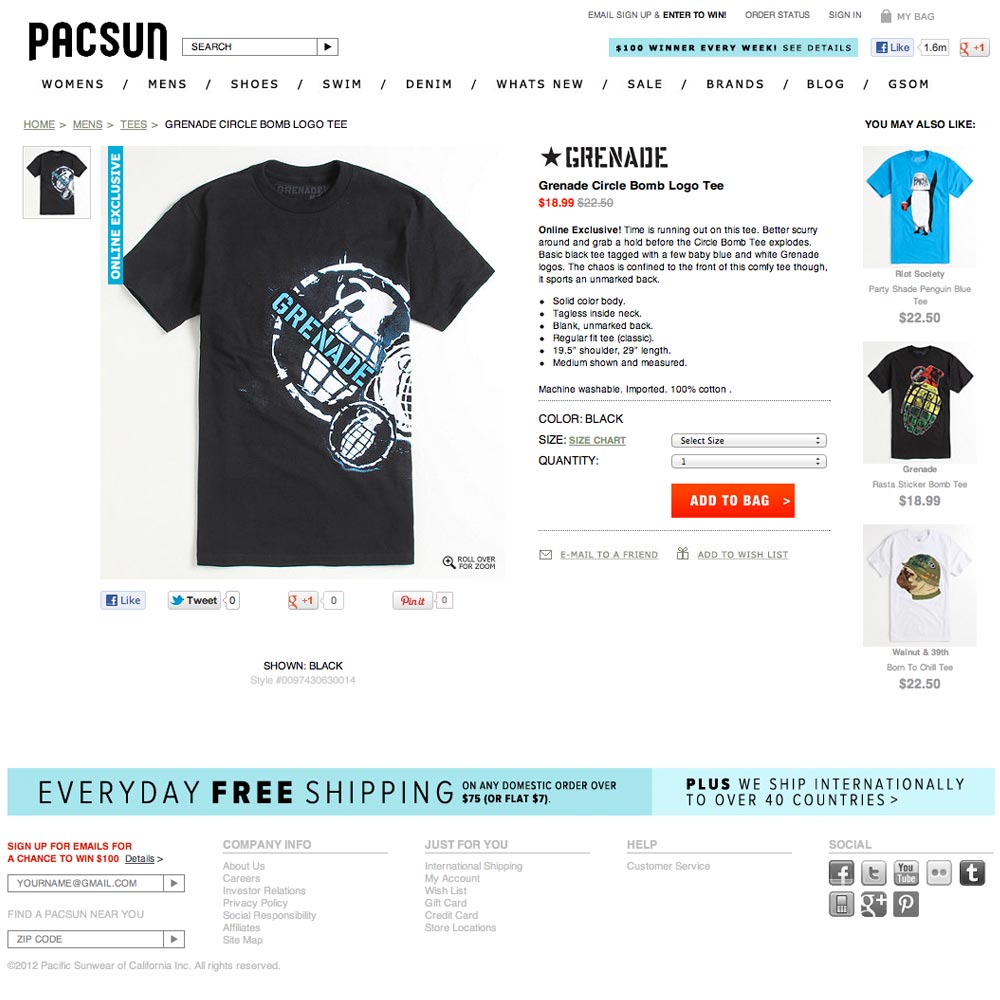 Grenade Pacsun Circle Bomb