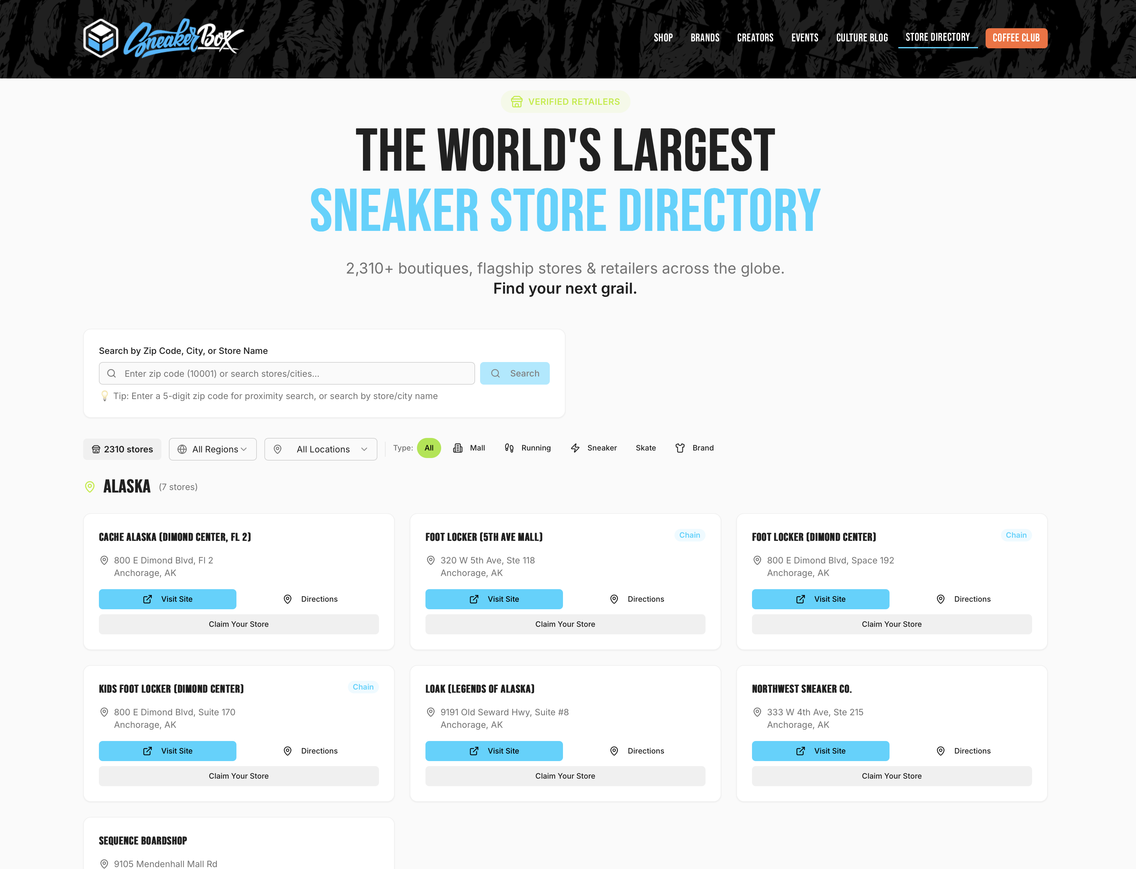 SneakerBox - The World's Largest Sneaker Store Directory